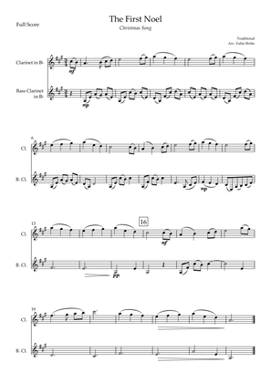 The First Noel (Christmas Song) for Clarinet in Bb & Bass Clarinet in Bb Duo
