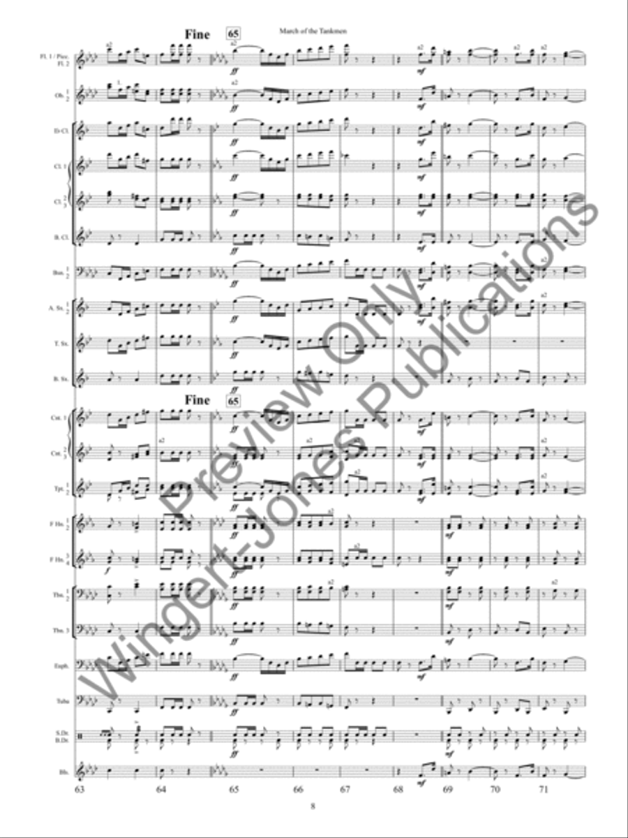 March of the Tankmen Concert Band scores gallery preview page 11
