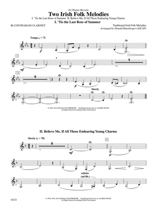 Two Irish Folk Melodies: B-flat Contrabass Clarinet