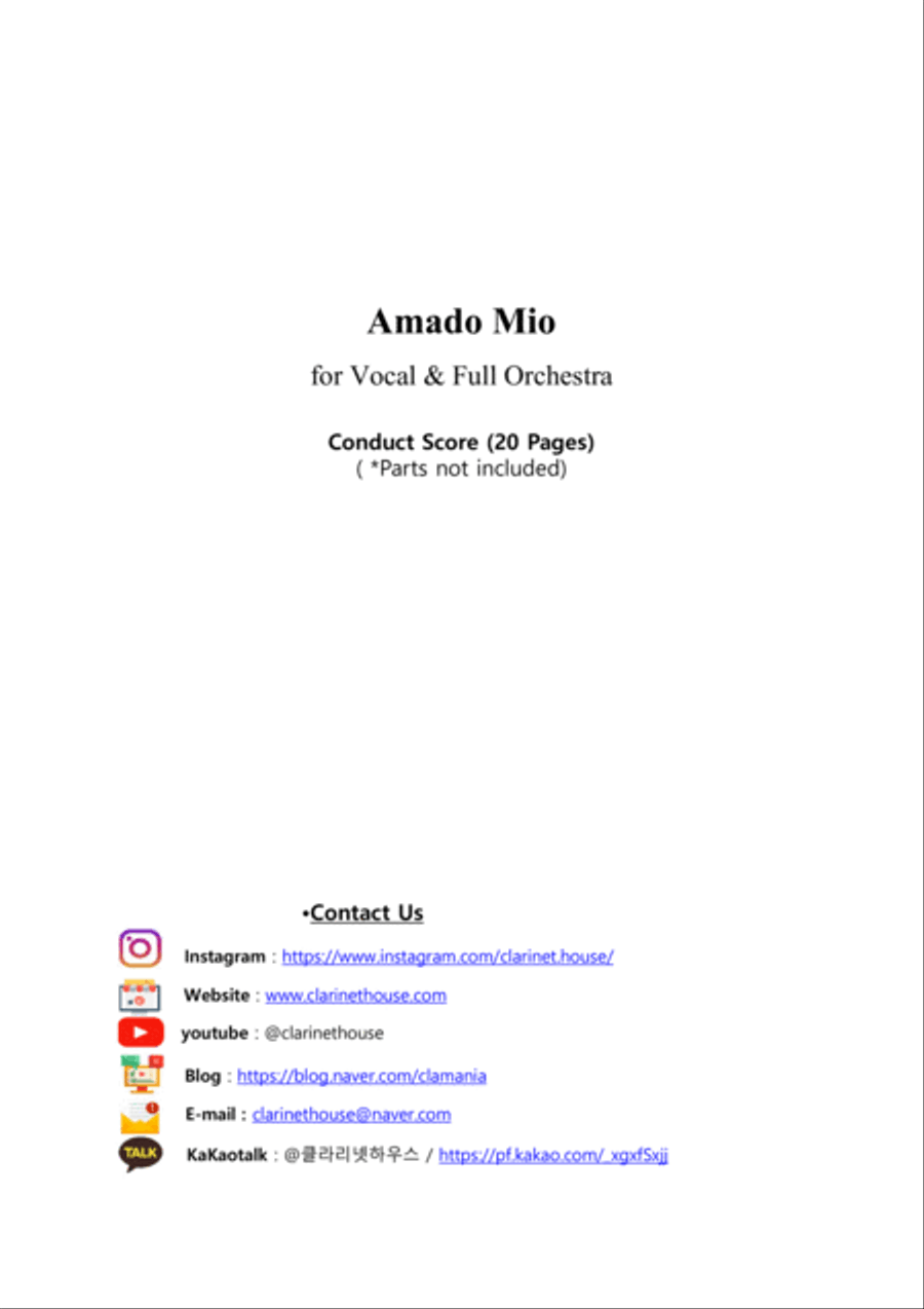Amado Mio - Score Only Full Orchestra scores gallery preview page 2