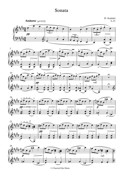 Scarlatti-Sonata in E-Major L.21 K.162(piano) image number null