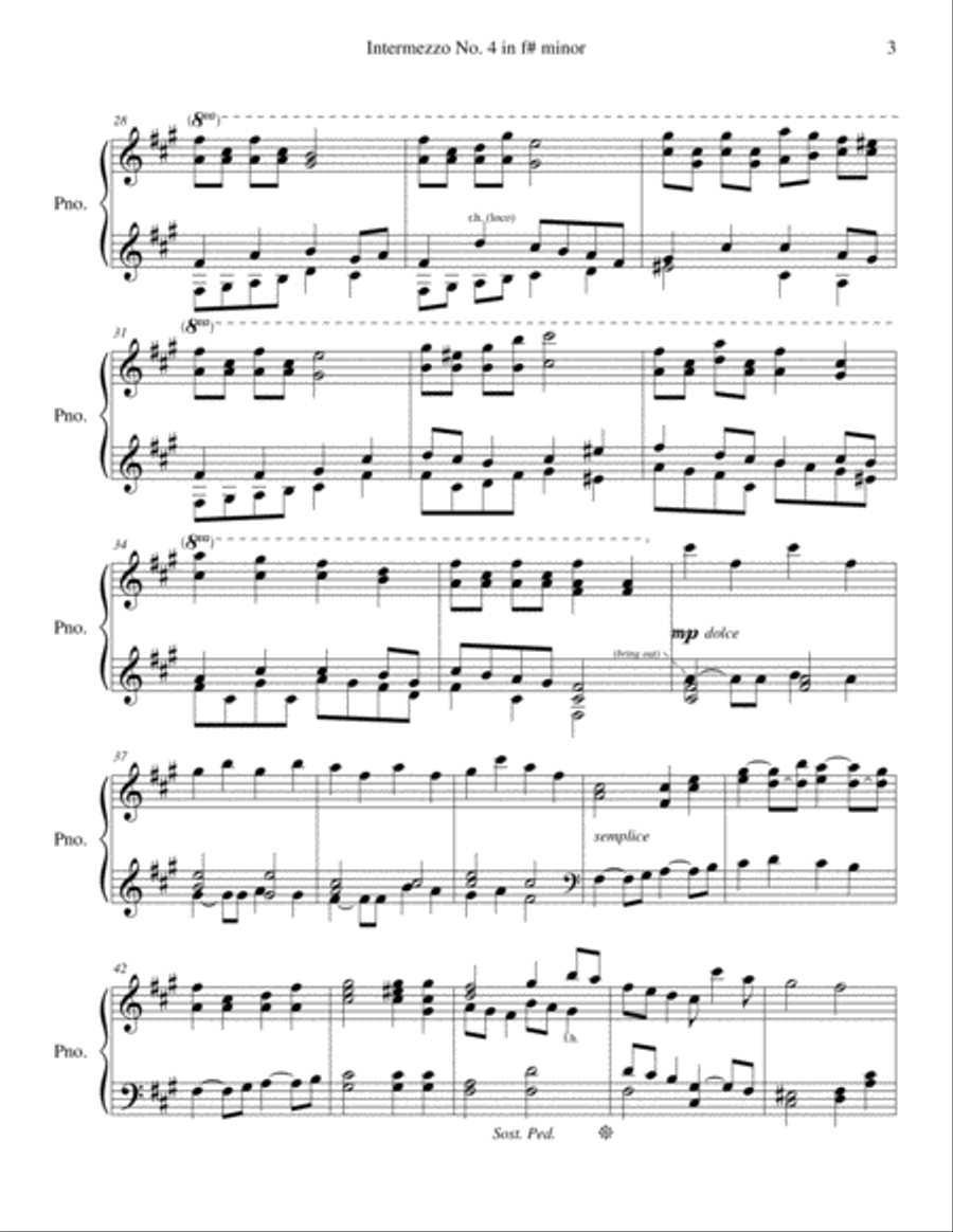 Intermezzo No. 4, Op. 3 in f#-minor Piano Solo scores gallery preview page 3