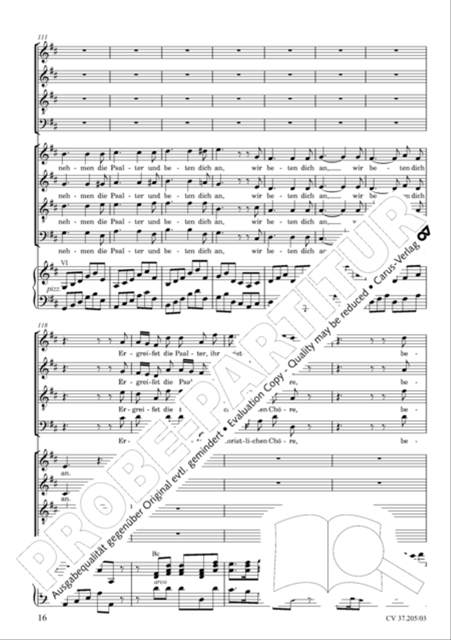 Ergreifet die Psalter, ihr christlichen Chore 4-Part scores gallery preview page 17