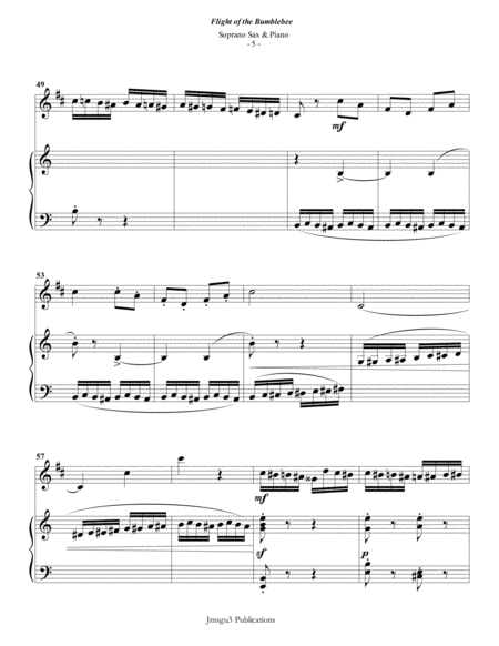 Korsakov: Flight of the Bumblebee for Soprano Sax & Piano image number null