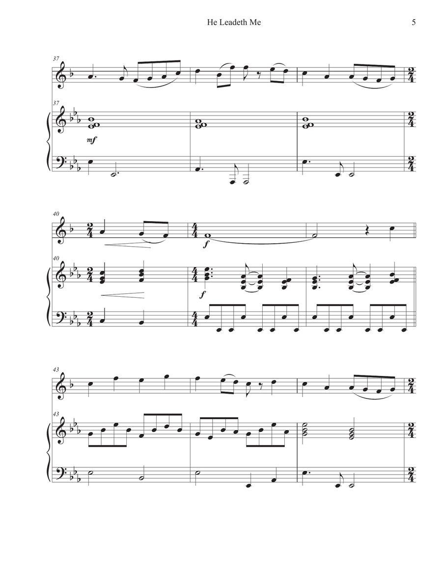 He Leadeth Me (Clarinet-Piano) Clarinet Solo scores gallery preview page 5