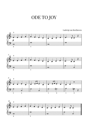 Book cover for Beethoven - Ode to Joy for Easy/Beginner Piano (with fingerings)
