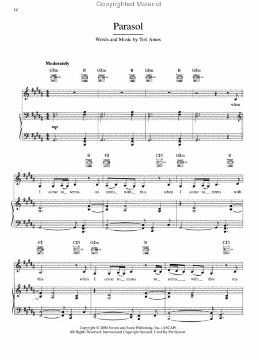 Tori Amos - The Beekeeper Piano, Vocal, Guitar scores gallery preview page 2