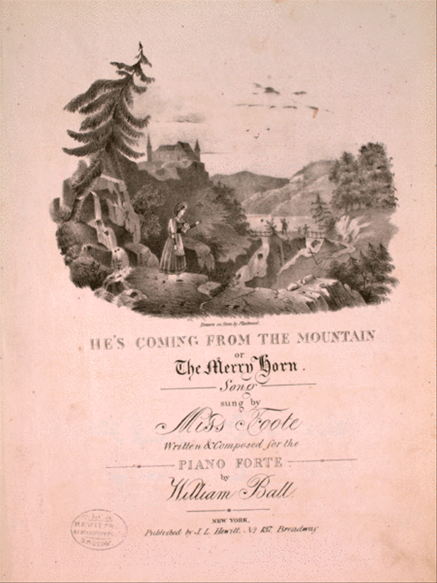 He's Coming From the Mountain, or, The Merry Horn. Song Horn scores gallery preview page 1