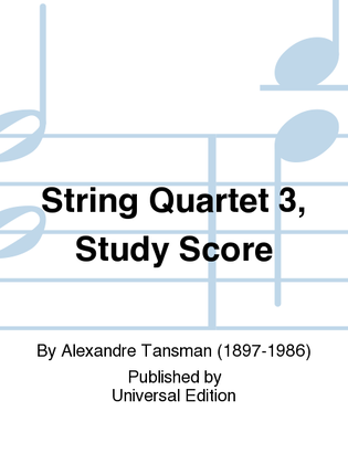 Book cover for String Quartet 3, Study Score