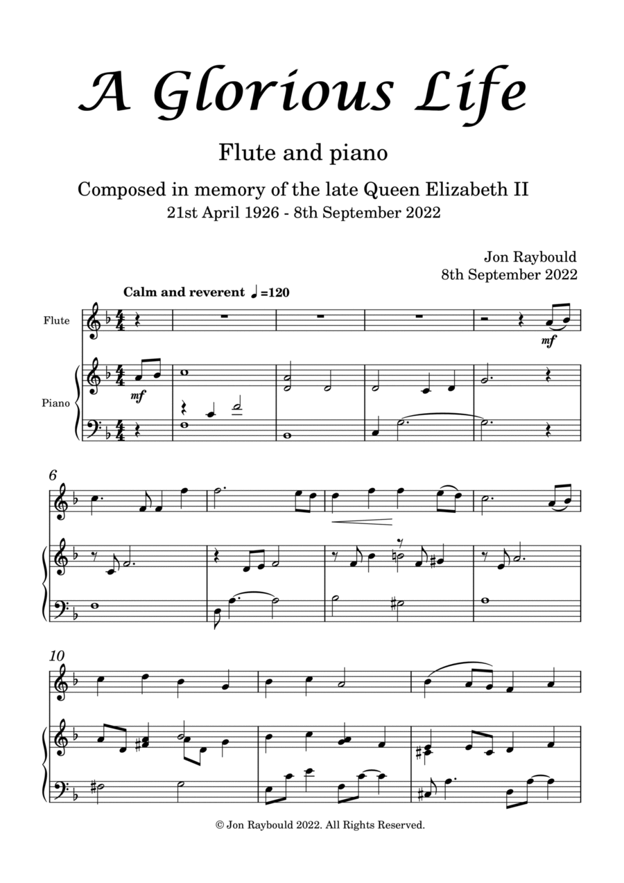 A Glorious Life A Glorious Life Flute Solo scores gallery preview page 1