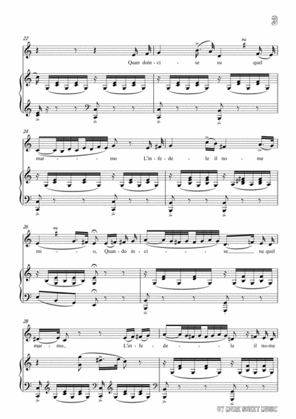 Bellini-Quando incise su quel marmo in E flat Major，for voice and piano image number null