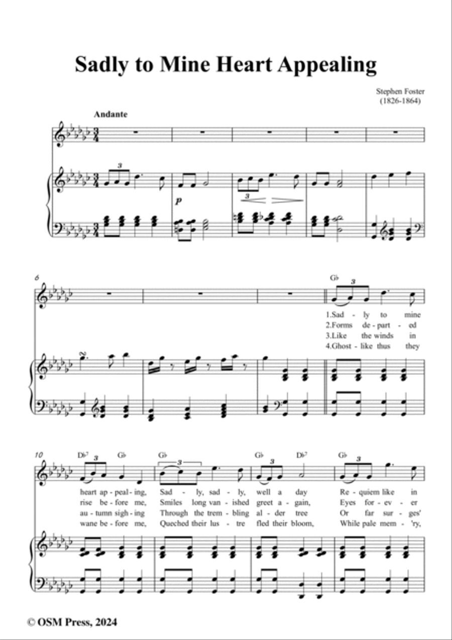 S. Foster-Sadly to Mine Heart Appealing,in G flat Major Voice scores gallery preview page 2