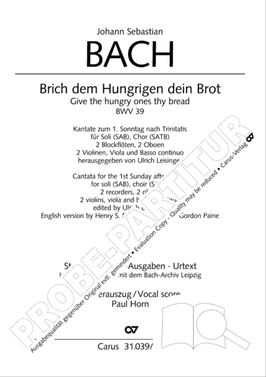 Give the hungry ones thy bread (Brich dem Hungrigen dein Brot) 4-Part scores gallery preview page 2