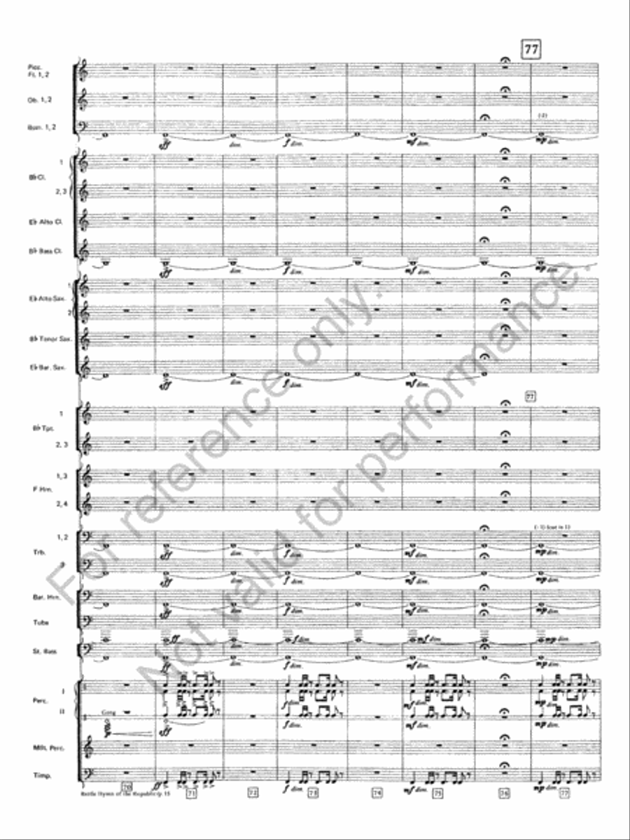 Battle Hymn Of The Republic Concert Band scores gallery preview page 16