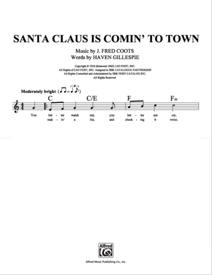 Santa Claus Is Comin' To Town School and Community scores gallery preview page 1