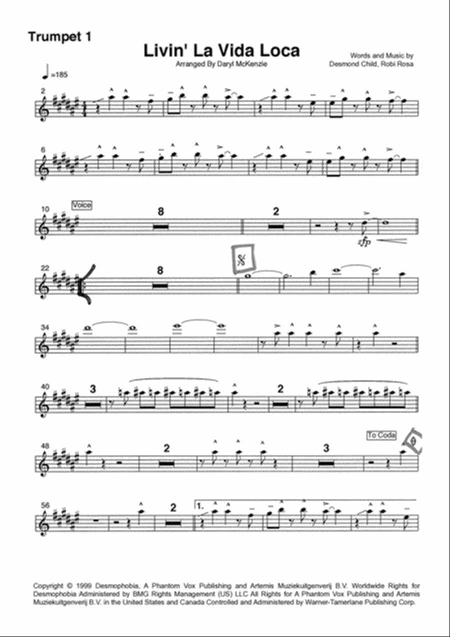 Livin' La Vida Loca Large Ensemble scores gallery preview page 5