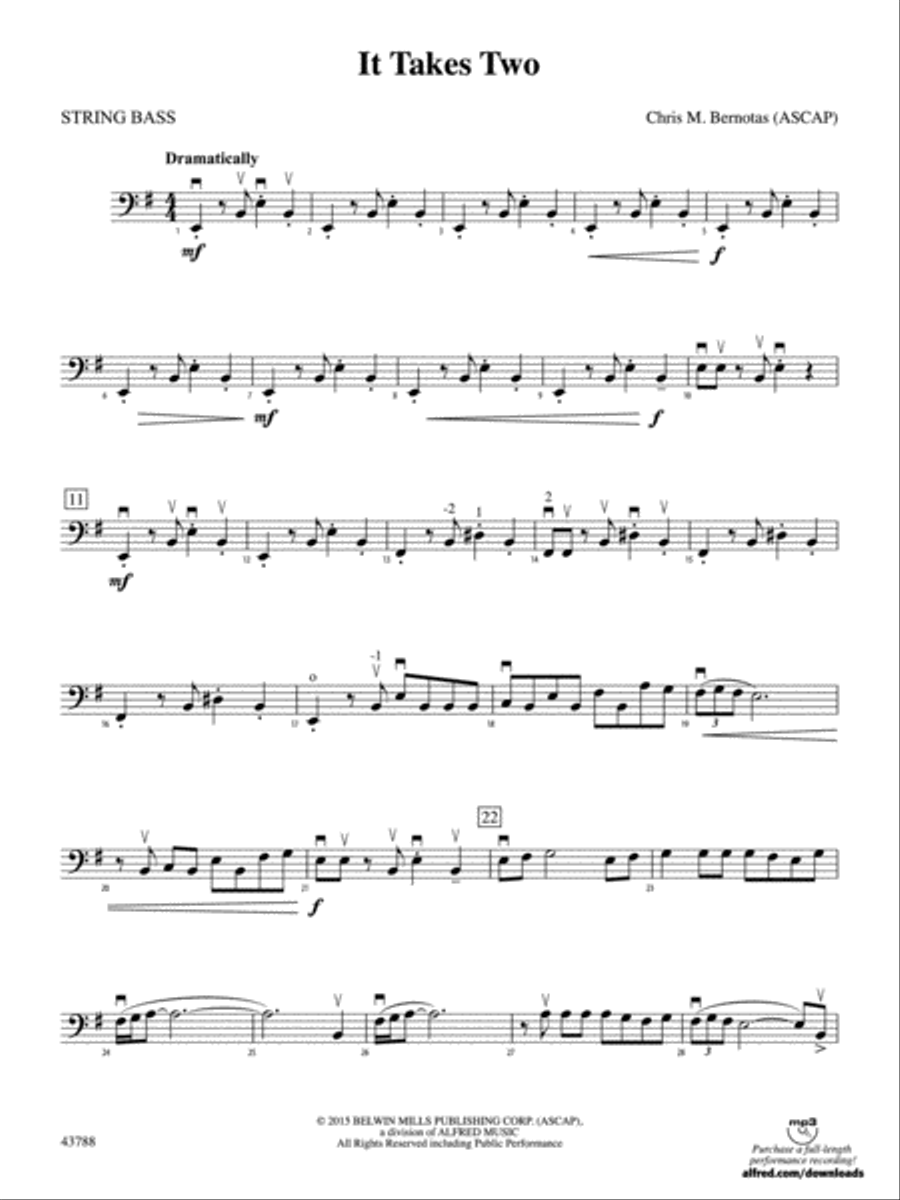It Takes Two: String Bass String Orchestra scores gallery preview page 1