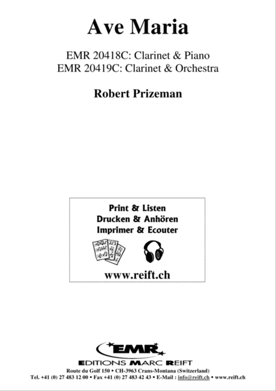 Ave Maria Clarinet Solo scores gallery preview page 2