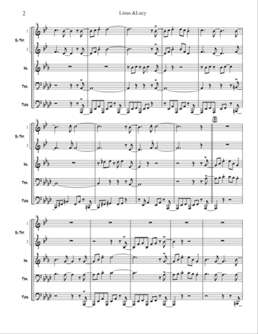 Linus And Lucy Brass Quintet scores gallery preview page 2