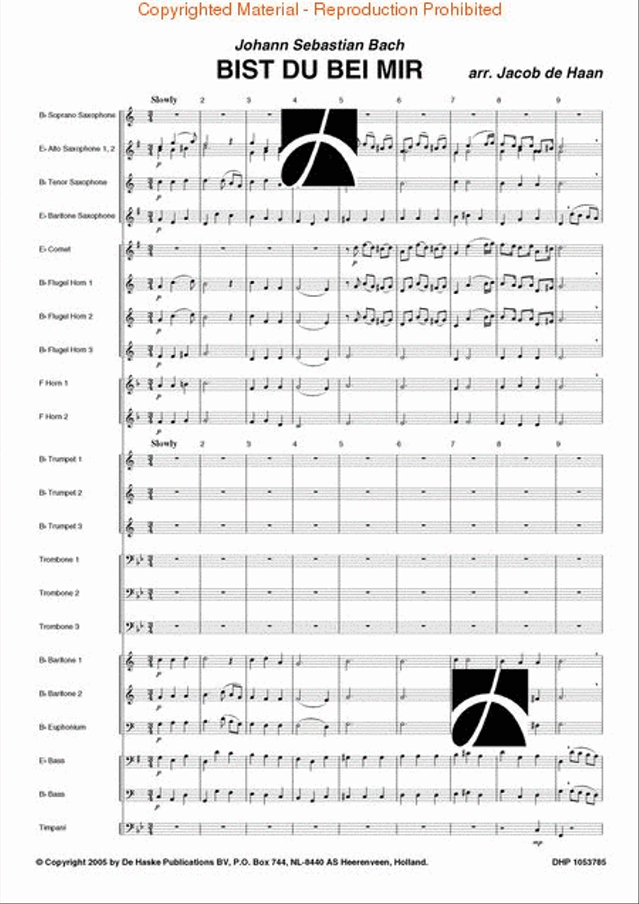Bist du bei mir Concert Band scores gallery preview page 2