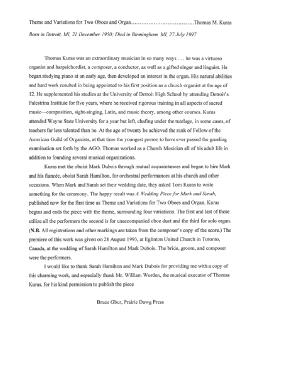 Theme and Variations Oboe scores gallery preview page 3