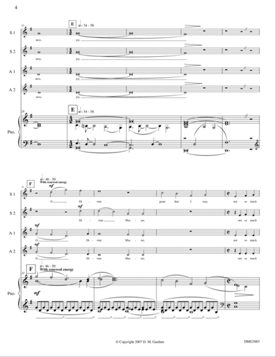 Prayer of Saint Francis (SSAA, Piano and Bb Trumpet) image number null