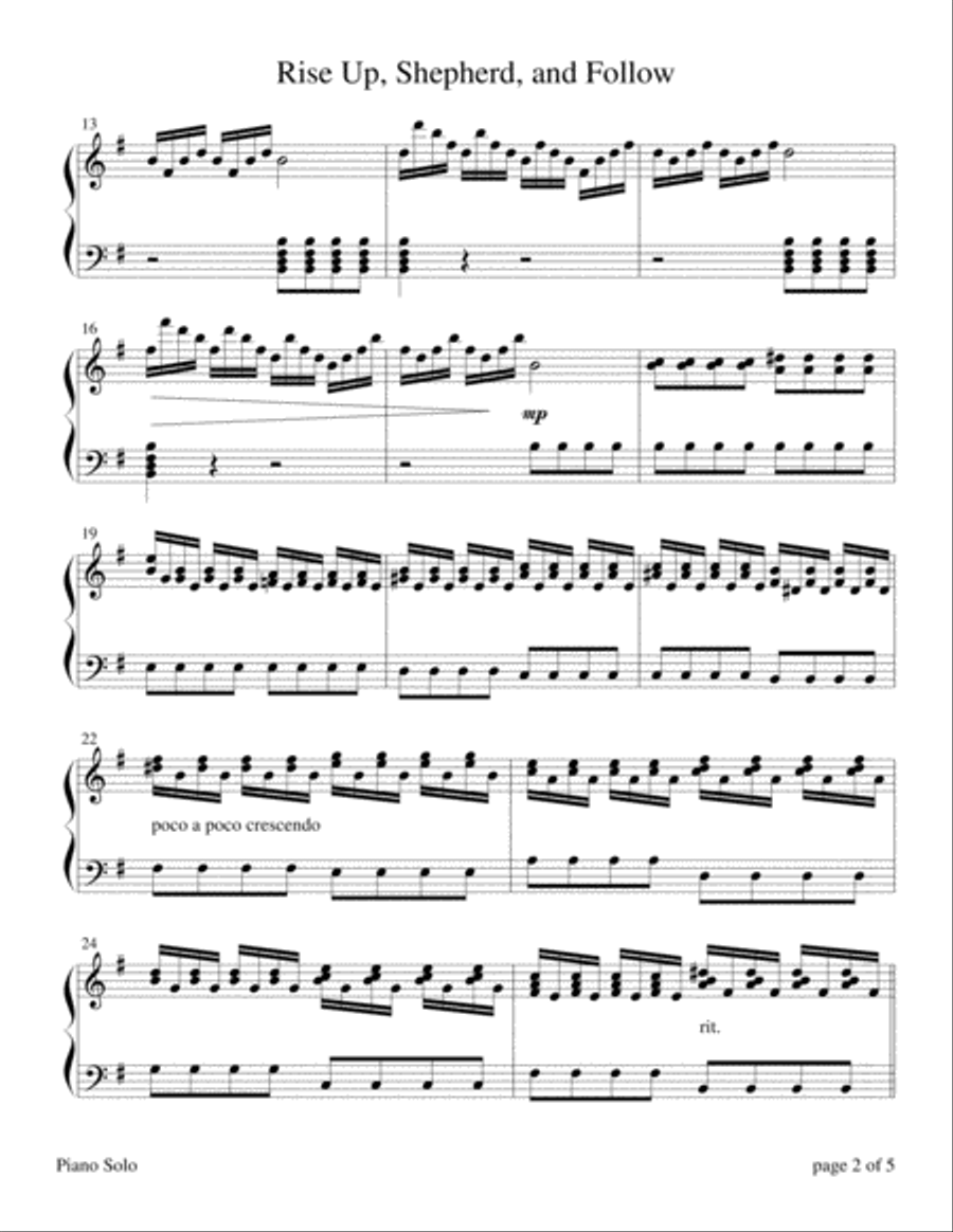The Four Seasons Hymn Medleys: Rise Up, Shepherd, and Follow Piano Solo scores gallery preview page 2