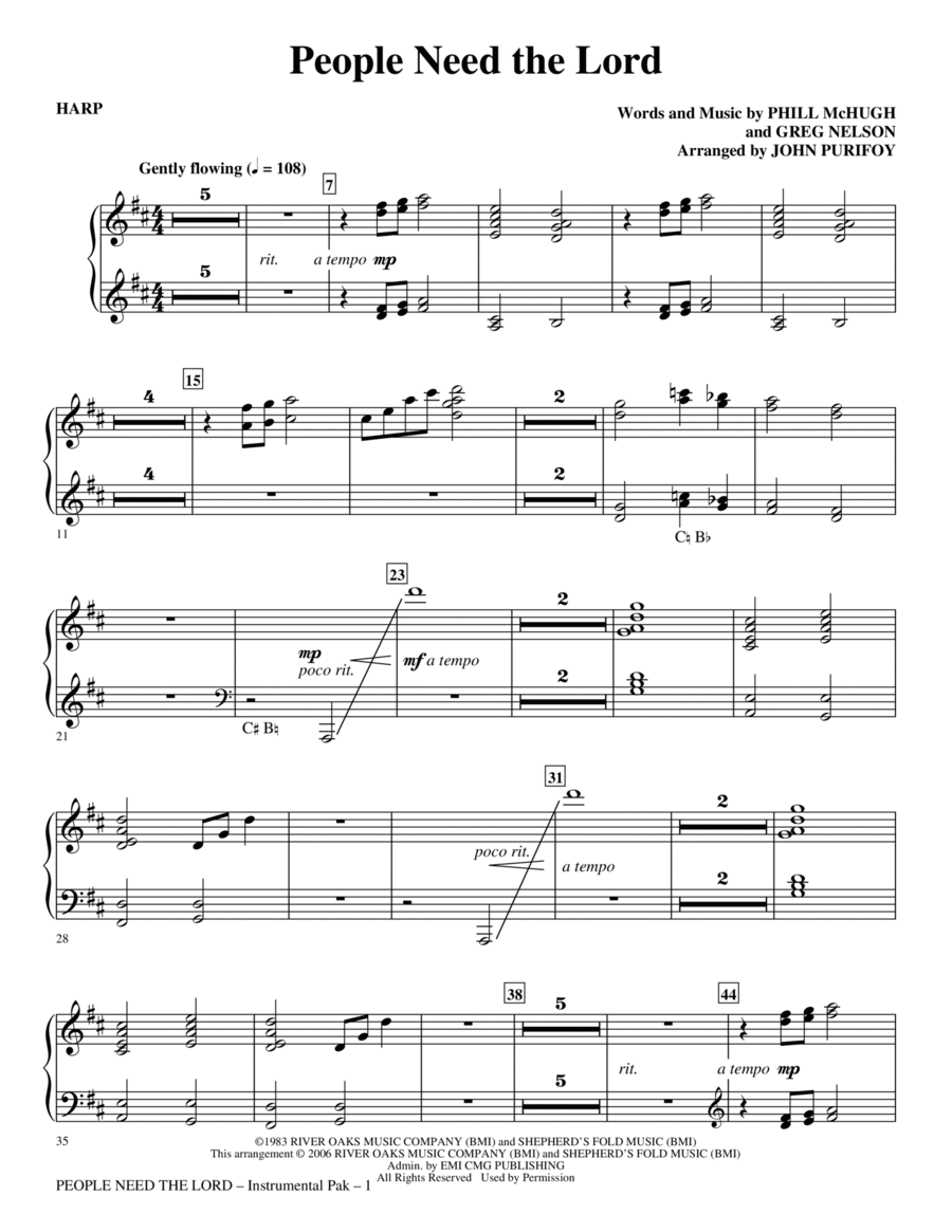 People Need The Lord - Harp Choir scores gallery preview page 1