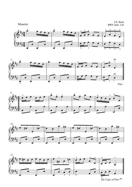 Bach, Musette in D major, BWV Anh 126