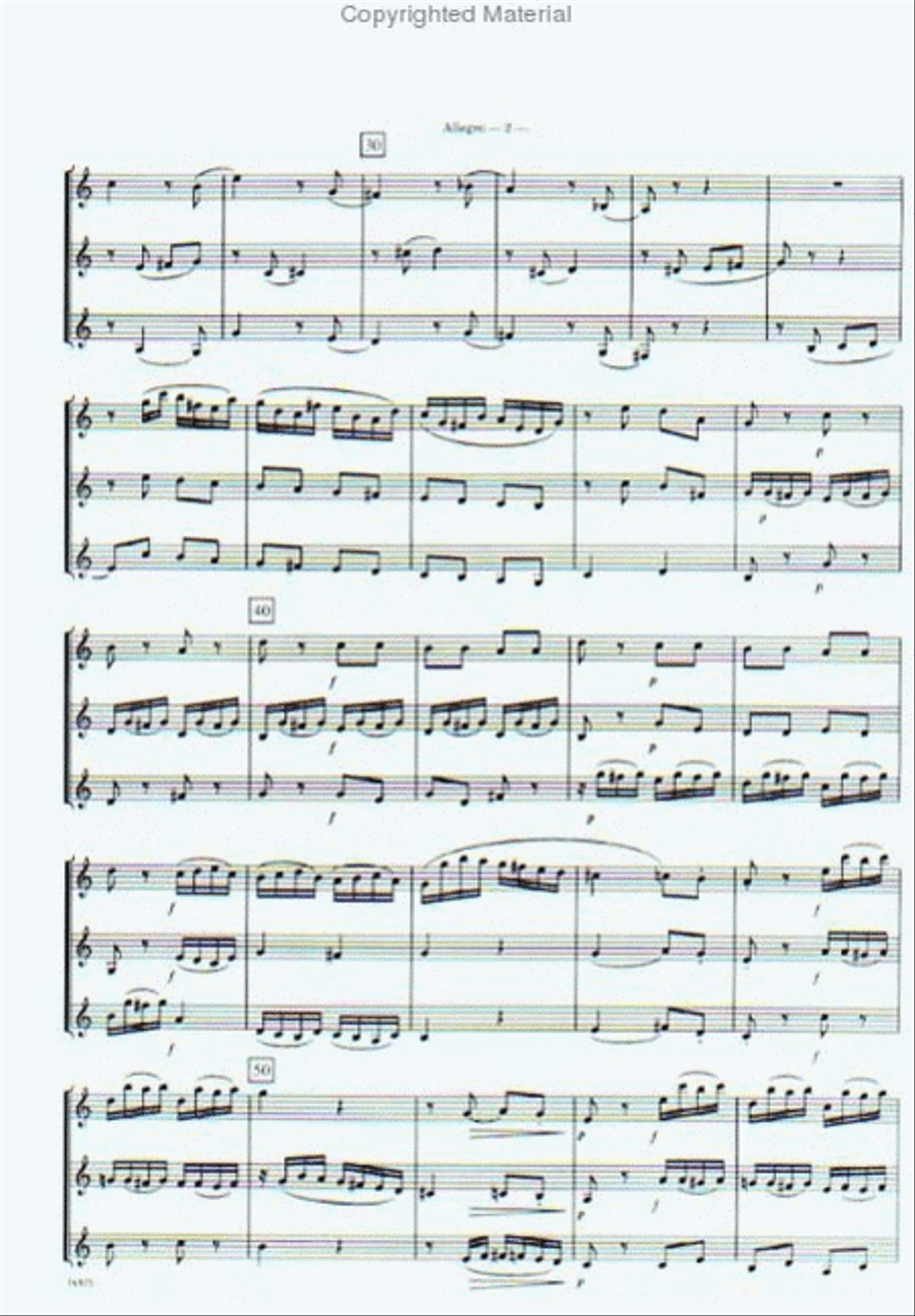 Allegro (from Sonata K. 279) Clarinet Trio scores gallery preview page 3