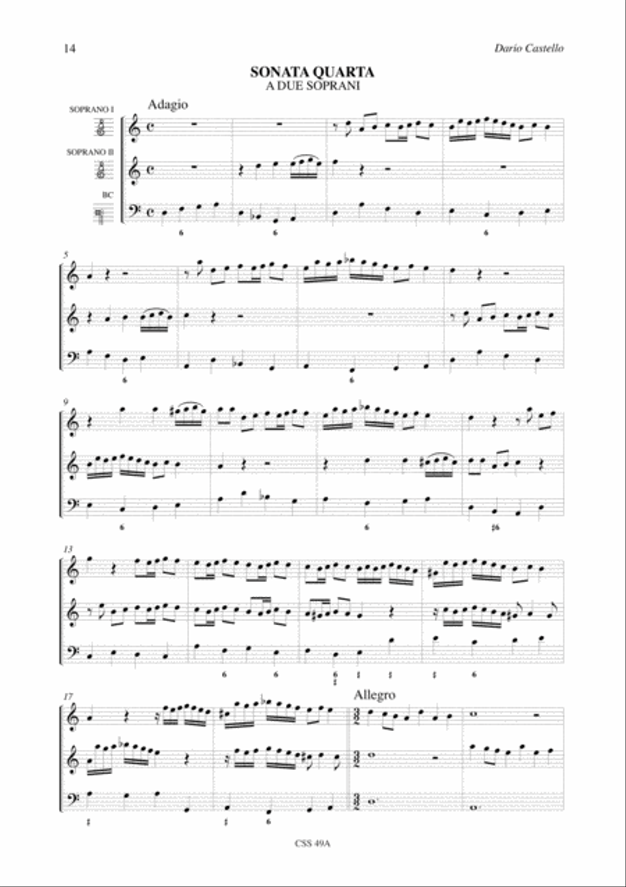 Instrumental Works - Vol. 2: Sonate concertate in stil moderno for one, two, three, four-parts and Continuo (Venezia, 1629) 4-Part scores gallery preview page 6