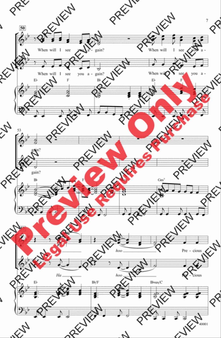 When Will I See You Again Women's Choir scores gallery preview page 7