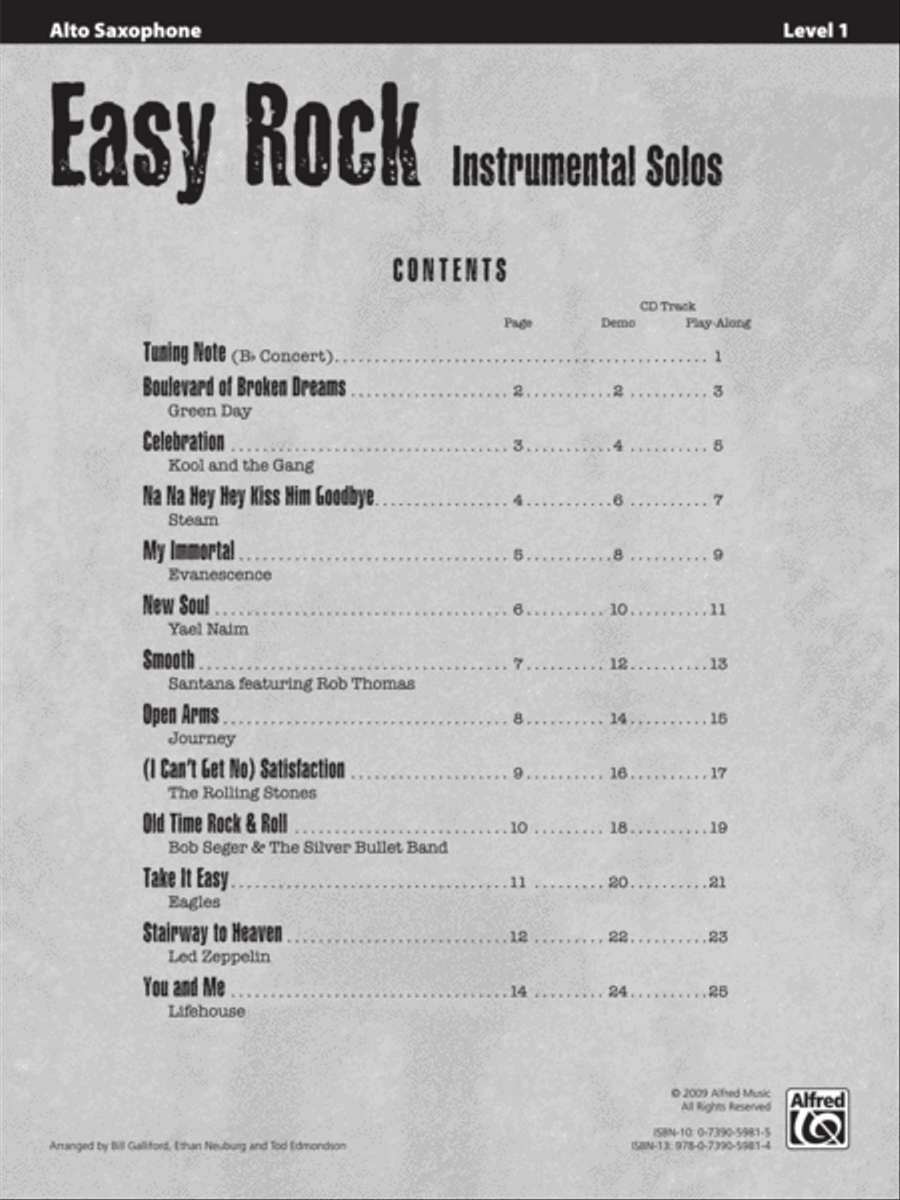 Easy Rock Instrumental Solos, Level 1 Alto Saxophone scores gallery preview page 4
