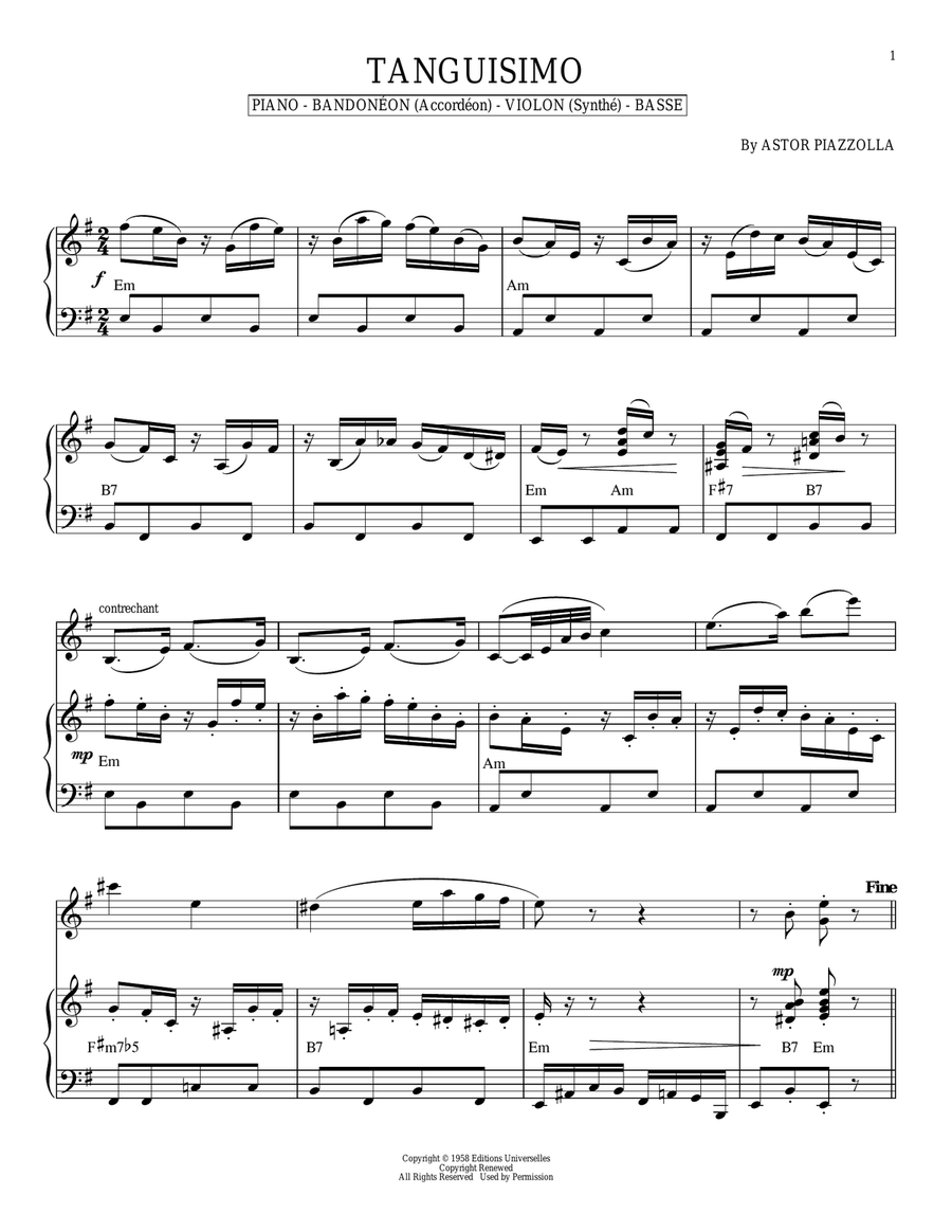 Tanguisimo Piano Solo scores gallery preview page 1