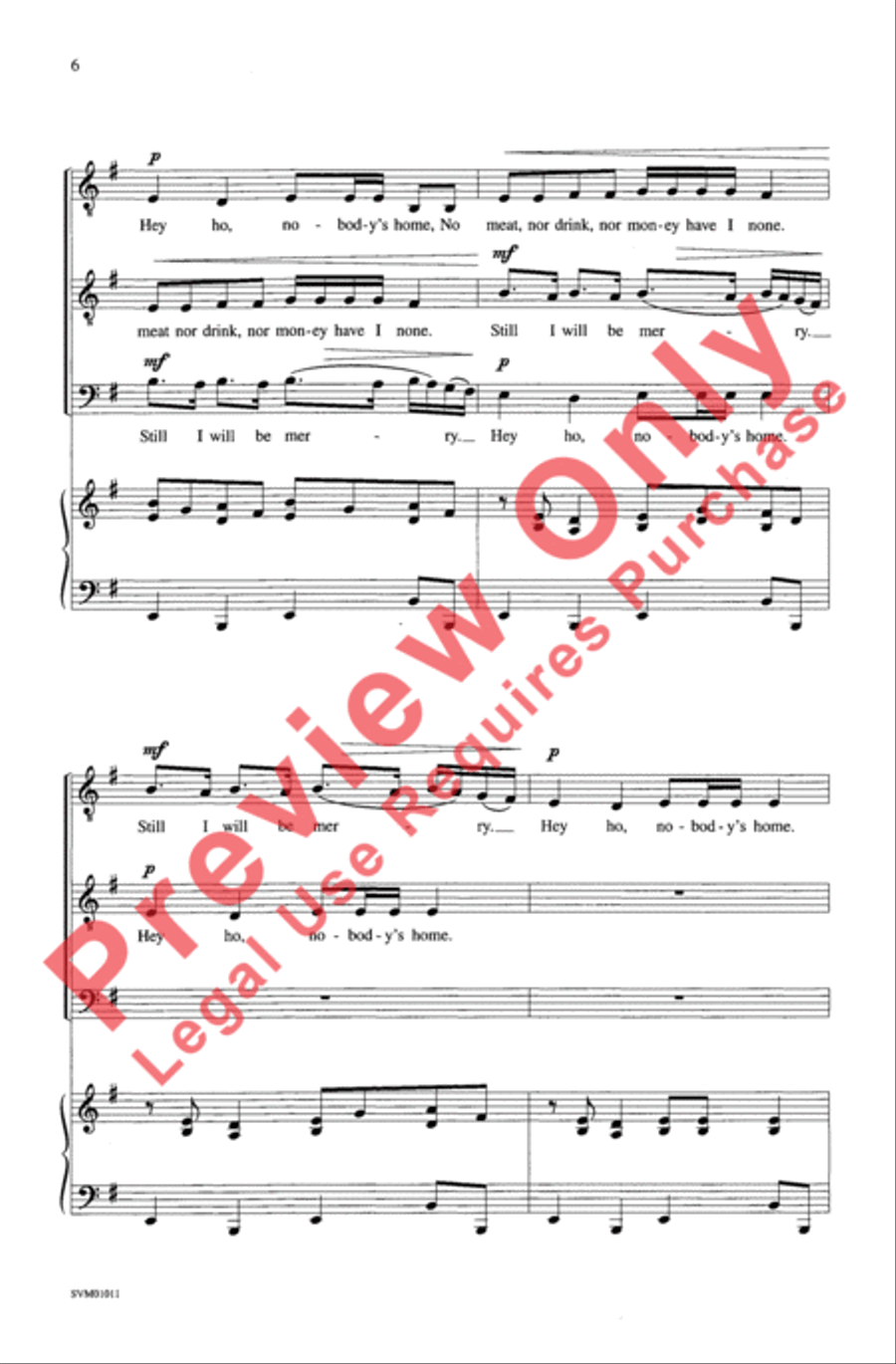 Hey Ho, Nobody's Home Men's Choir scores gallery preview page 6