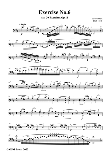 Merk-Exercise No.6,Op.11 No.6,from '20 Exercises,Op.11',for Cello image number null