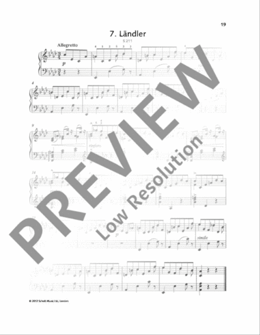 Ländler A-flat major Piano Solo scores gallery preview page 2