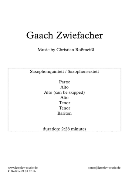 GAACH Zwiefacher for Saxophonquintet, Saxophonsextet image number null