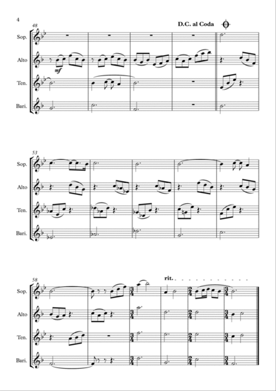 Cavatina Cavatina Saxophone Quartet scores gallery preview page 4