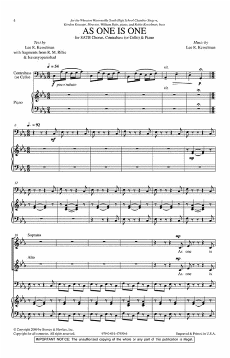 As One Is One As One Is One 4-Part scores gallery preview page 2