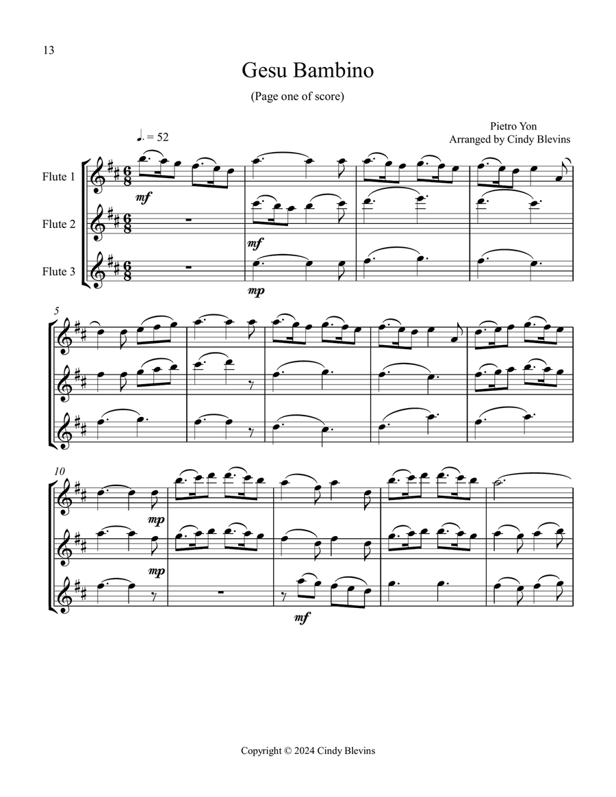 Flute Trios for Christmas, Vol. III (12 arrangements) Flute Trio scores gallery preview page 2