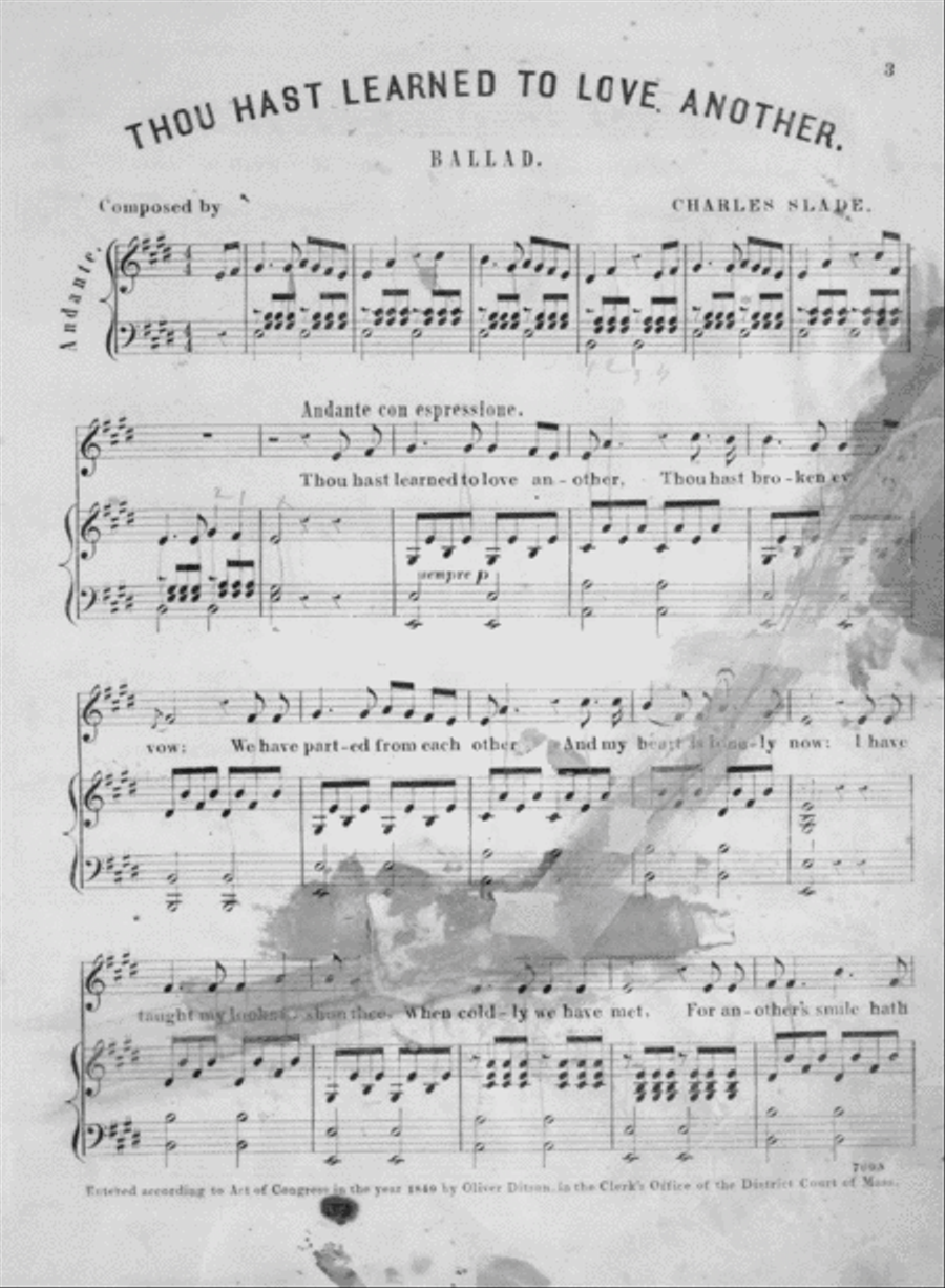 Thou Hast Learned To Love Another. Ballad Voice scores gallery preview page 2