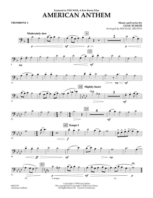 American Anthem (from The War) - Trombone 1