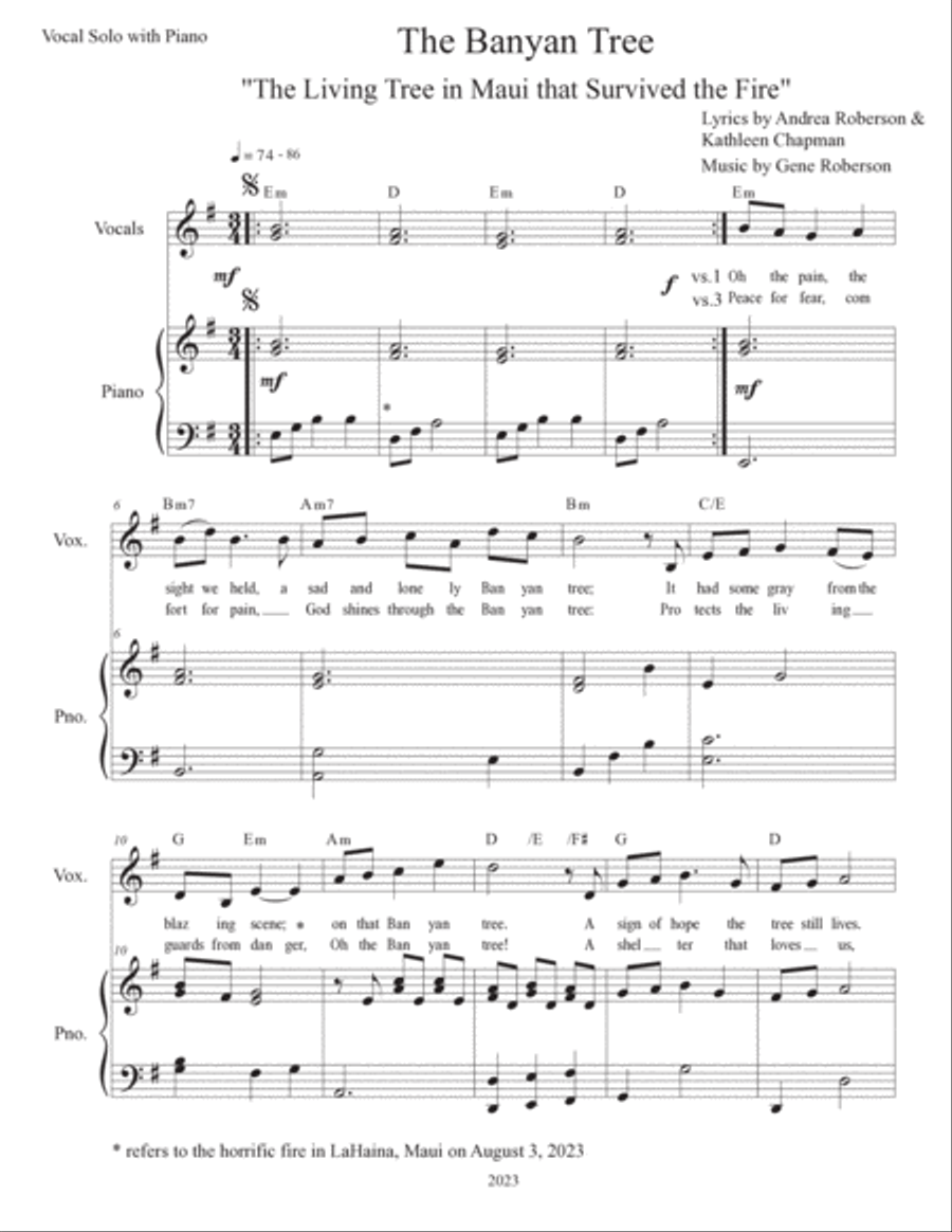 The Banyan Tree Vocal Solo Piano, Vocal, Guitar scores gallery preview page 2
