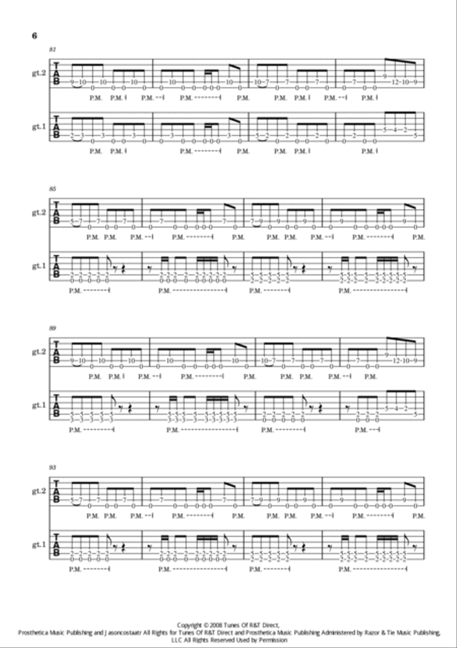 Two Weeks Guitar Tablature scores gallery preview page 6