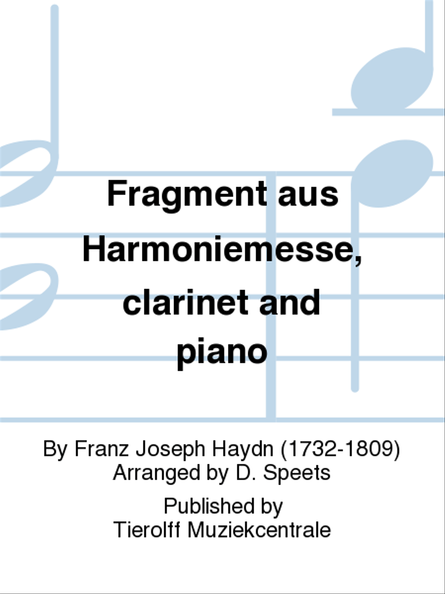 Fragment uit/Excerpt from the Harmonie-Messe (Wind Band Mass), Clarinet & Piano Concert Band scores gallery preview page 1