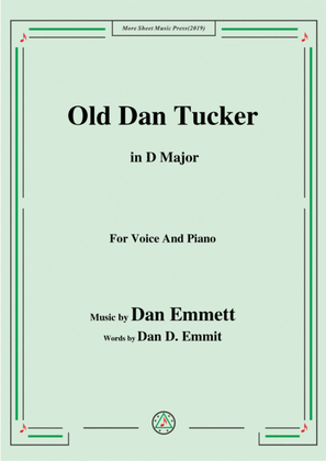 Book cover for Rice-Old Dan Tucker,in D Major,for Voice and Piano