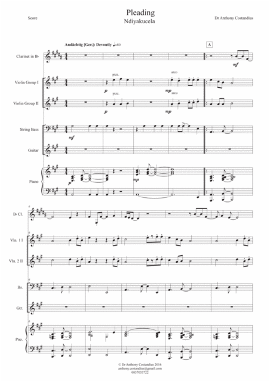 Ndiyakucela Ndiyakucela Small Ensemble scores gallery preview page 1
