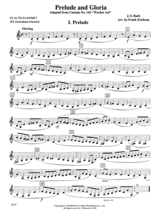 Prelude and Gloria (Adapted from Cantata No. 141 -- Wachet Auf): E-flat Alto Clarinet