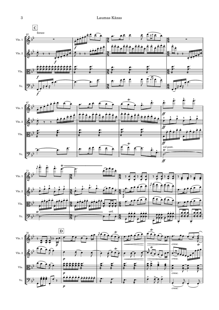 Laumas Kāzas String Quartet scores gallery preview page 3